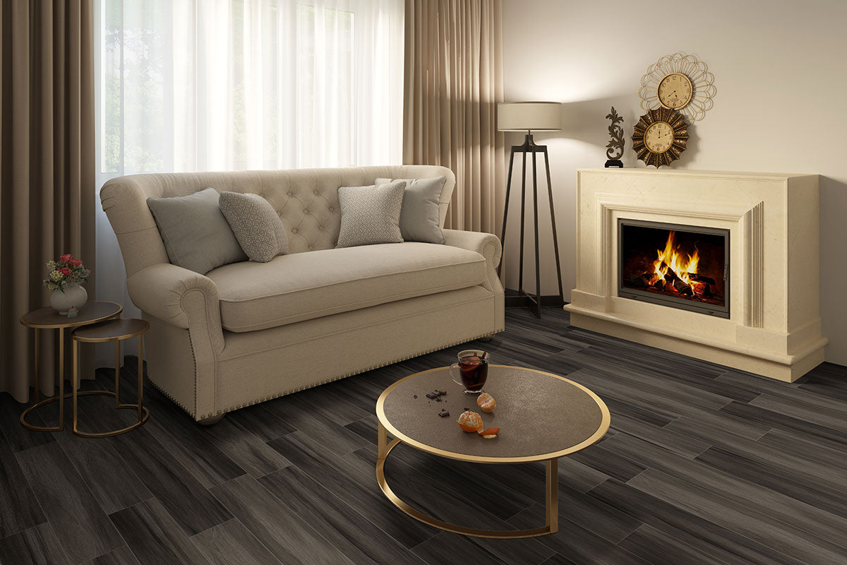 Cyrus® Jenta® ( 7X48 | 5MM & 12MIL [ Wood • Matte • Dark ] - LVT * LUXURY VINYL TILE ) | 23.77 SQ.FT PER BOX