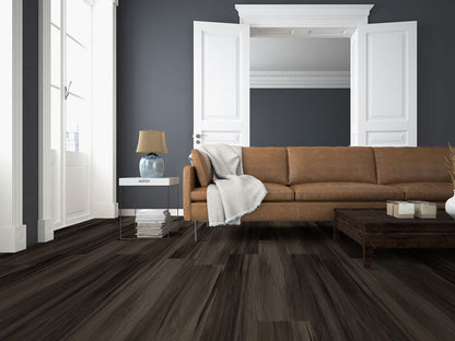 Cyrus® Jenta® ( 7X48 | 5MM & 12MIL [ Wood • Matte • Dark ] - LVT * LUXURY VINYL TILE ) | 23.77 SQ.FT PER BOX