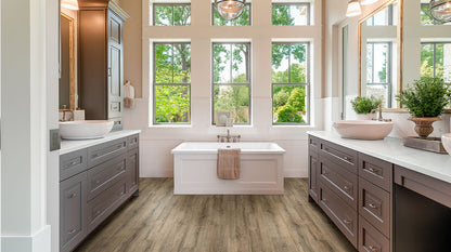 Kallum® Walnut waves ( 9X48 | 5MM & 20MIL [ Wood • Matte • Light ] - LVT * LUXURY VINYL TILE ) | 23.95 SQ.FT PER BOX