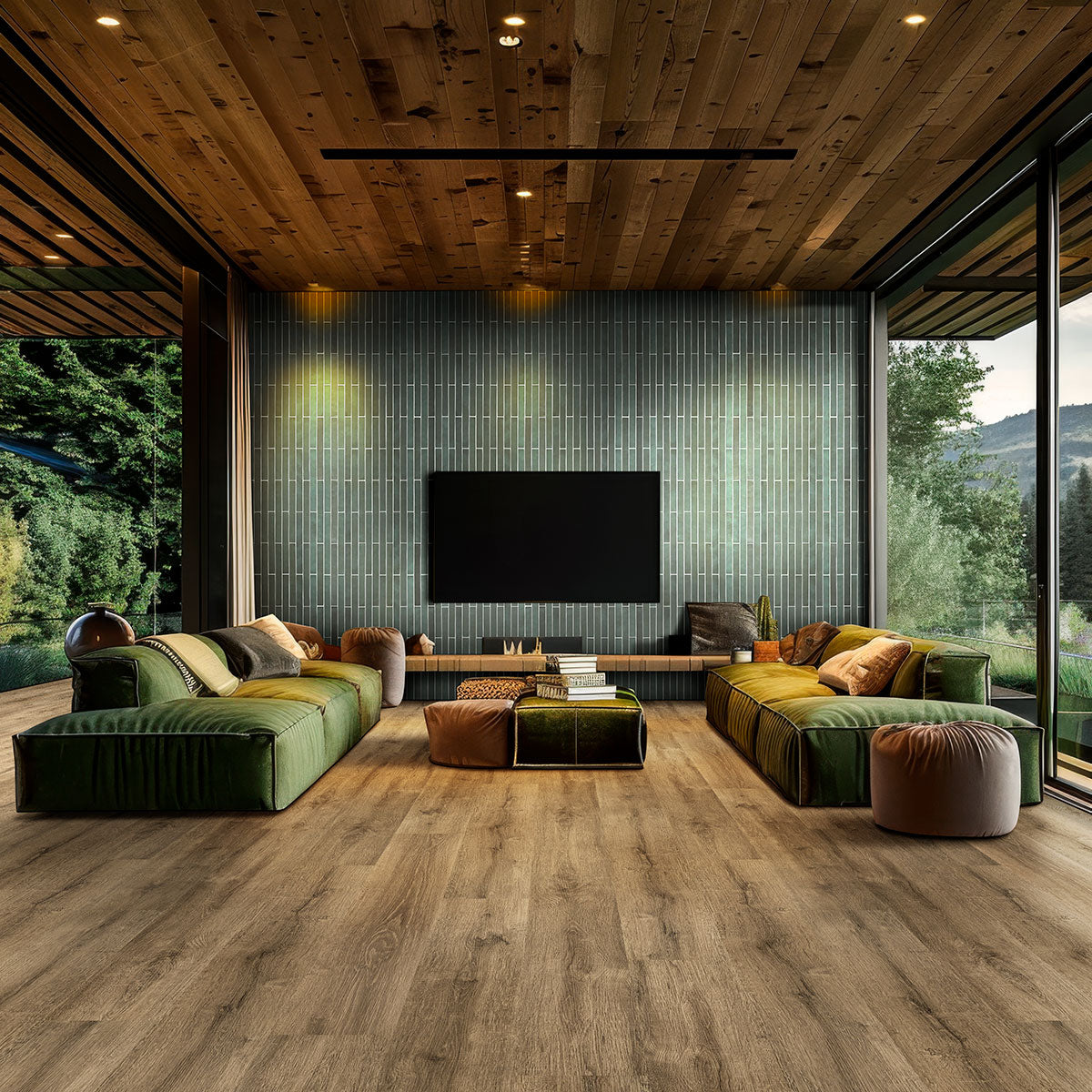 Kallum® Walnut waves ( 9X48 | 5MM & 20MIL [ Wood • Matte • Light ] - LVT * LUXURY VINYL TILE ) | 23.95 SQ.FT PER BOX