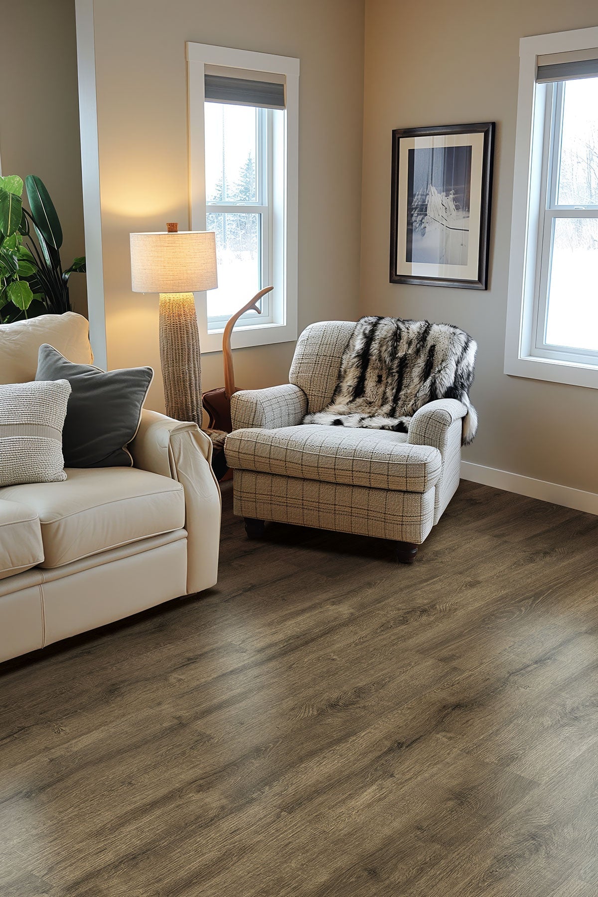 Kallum® Walnut waves ( 9X48 | 5MM & 20MIL [ Wood • Matte • Light ] - LVT * LUXURY VINYL TILE ) | 23.95 SQ.FT PER BOX