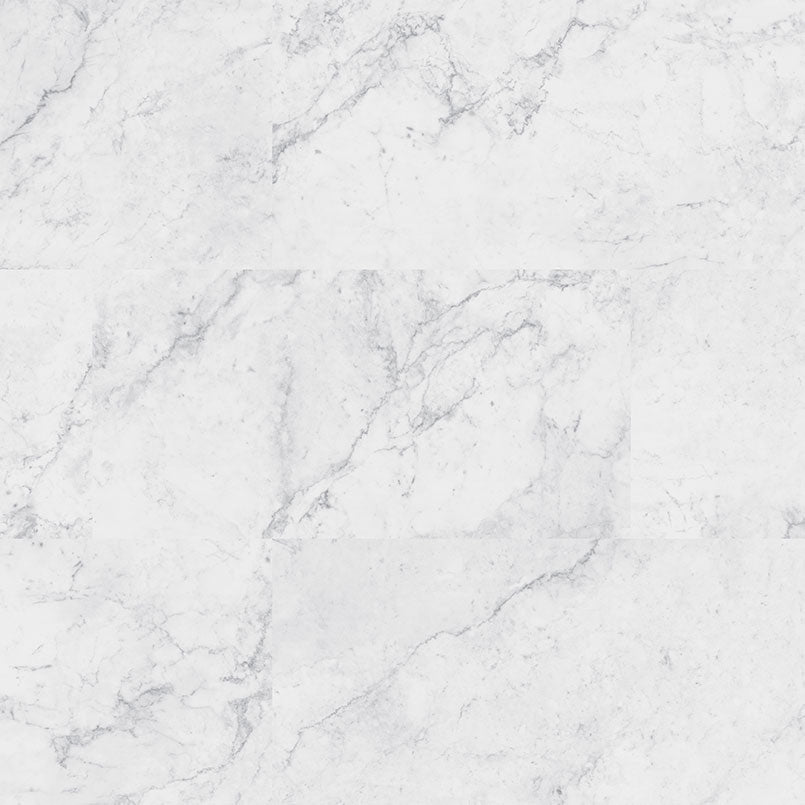 Trecento® Carrara Avell® ( 12X24 | 5MM & 12MIL [ Marble • Matte • Light ] - LVT * LUXURY VINYL TILE ) | 19.37 SQ.FT PER BOX