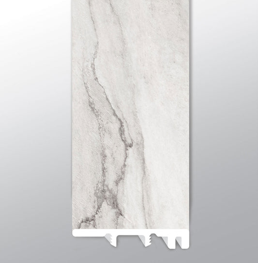 Quarzo Taj ( END CAP [ Marble • Matte • Light ] - LVT * LUXURY VINYL TRIM ) | 1 1/2" X 1/4" X 94"