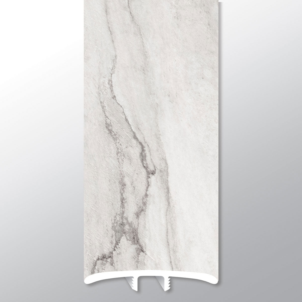 Quarzo Taj ( T MOLDING [ Marble • Matte • Light ] - LVT * LUXURY VINYL TRIM ) | 1 3/4" X 1/4" X 94"