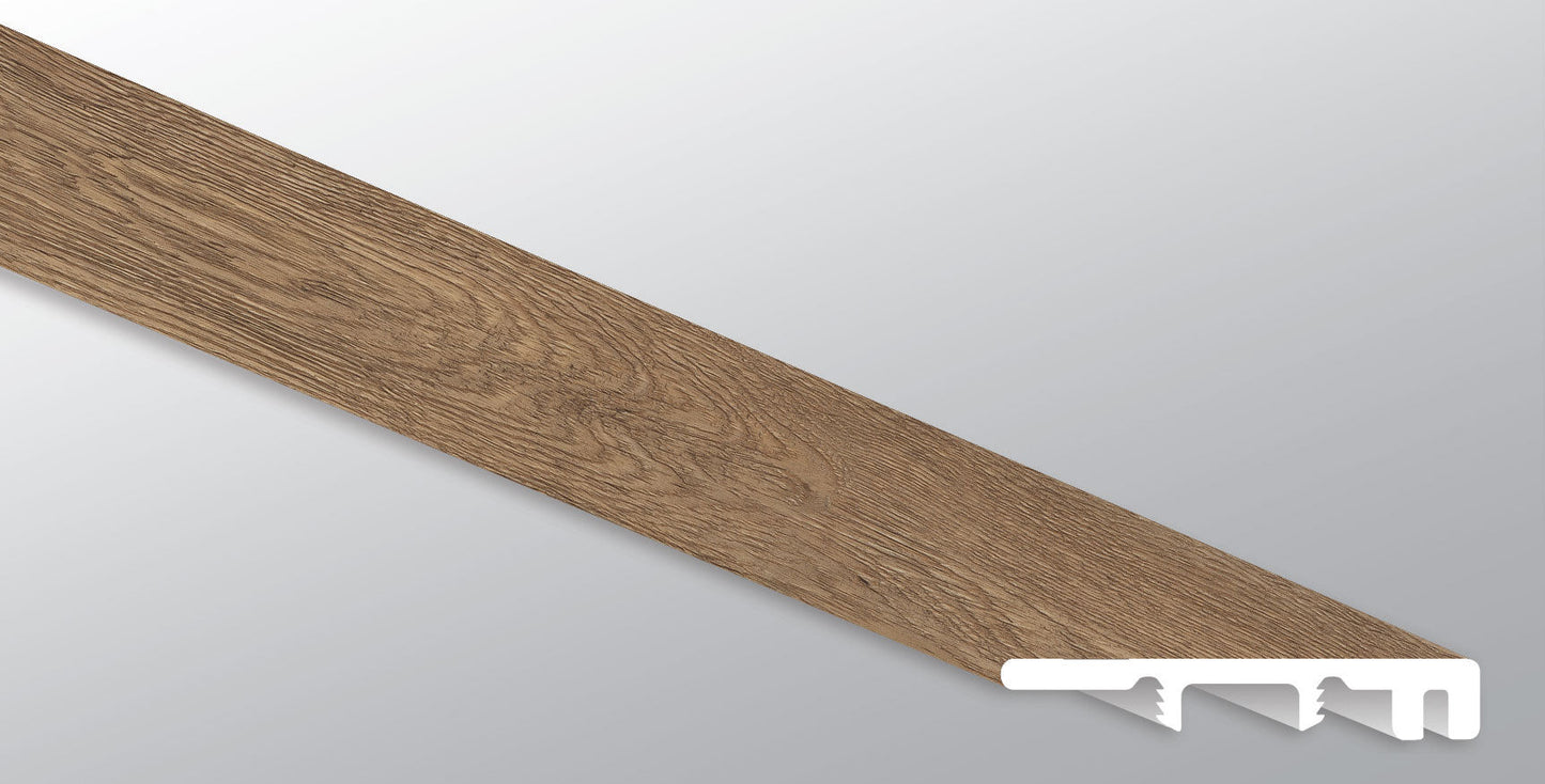 Saddle Oak ( END CAP [ Wood • Matte • Medium ] - LVT * LUXURY VINYL TRIM ) | 1 1/2" X 1/4" X 94"