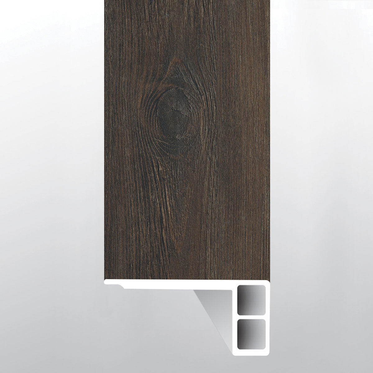 Stable ( FLUSH STAIR NOSE EASED EDGE [ Wood • Matte • Dark ] - LVT * LUXURY VINYL TRIM ) | 2 3/4" X 3/4" X 94"