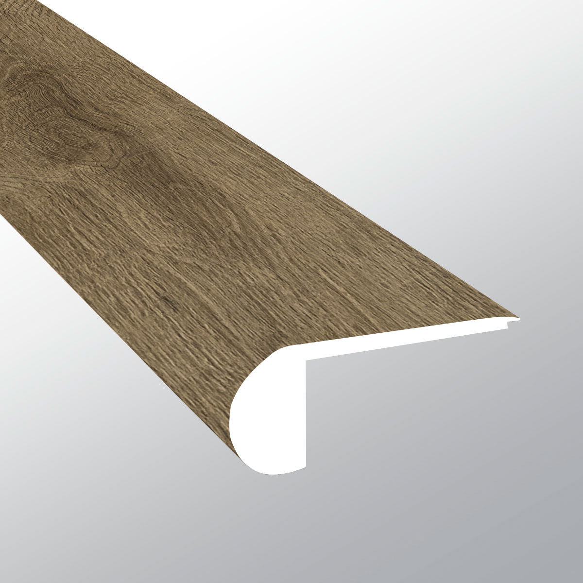 Walnut Waves ( FLUSH STAIR NOSE [ Wood • Matte • Medium ] - LVT * LUXURY VINYL TRIM ) | 2 3/4" X 3/4" X 94"