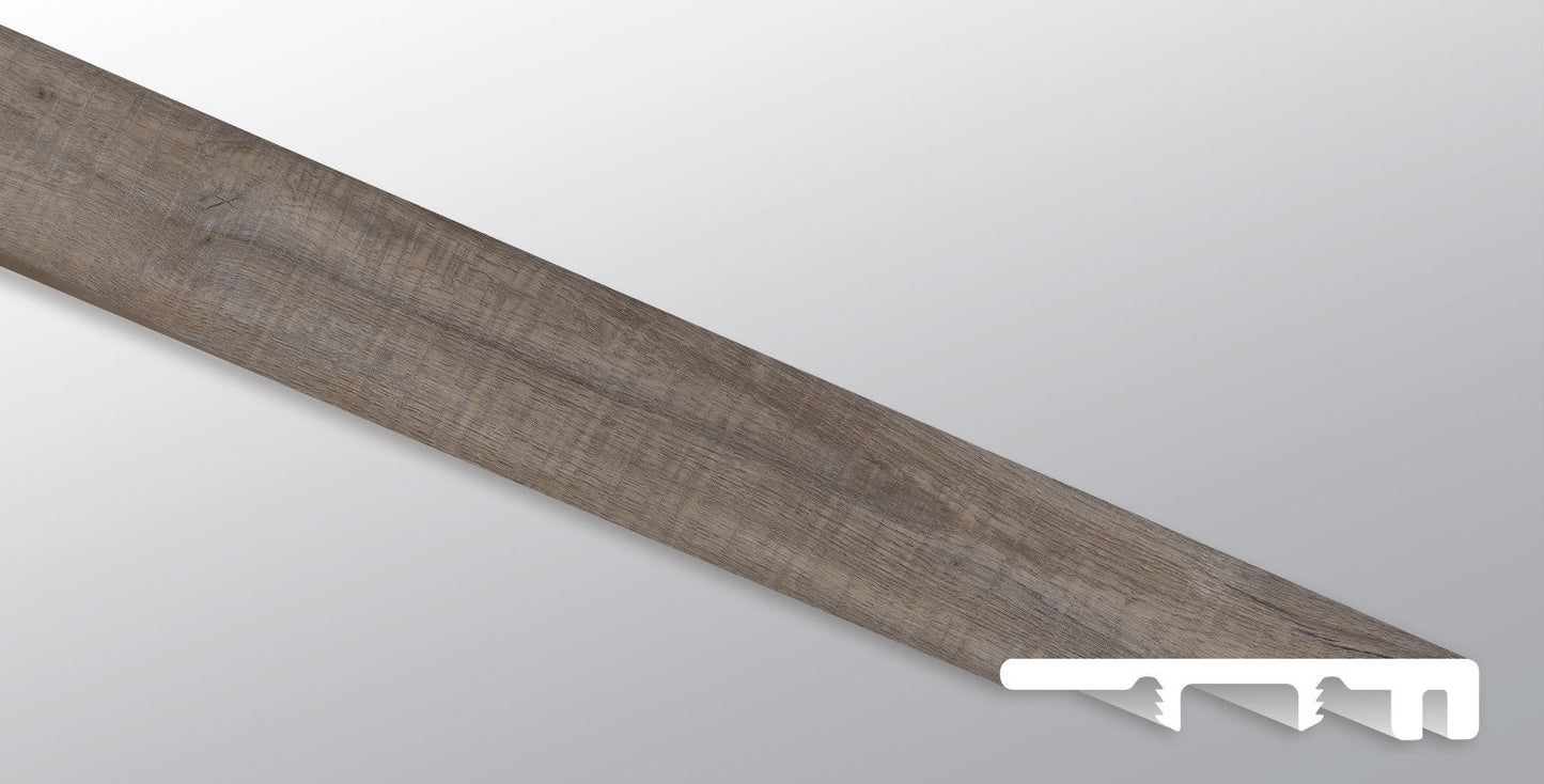 Weathered Brina ( END CAP [ Wood • Matte • Medium ] - LVT * LUXURY VINYL TRIM ) | 1 1/2" X 1/4" X 94"