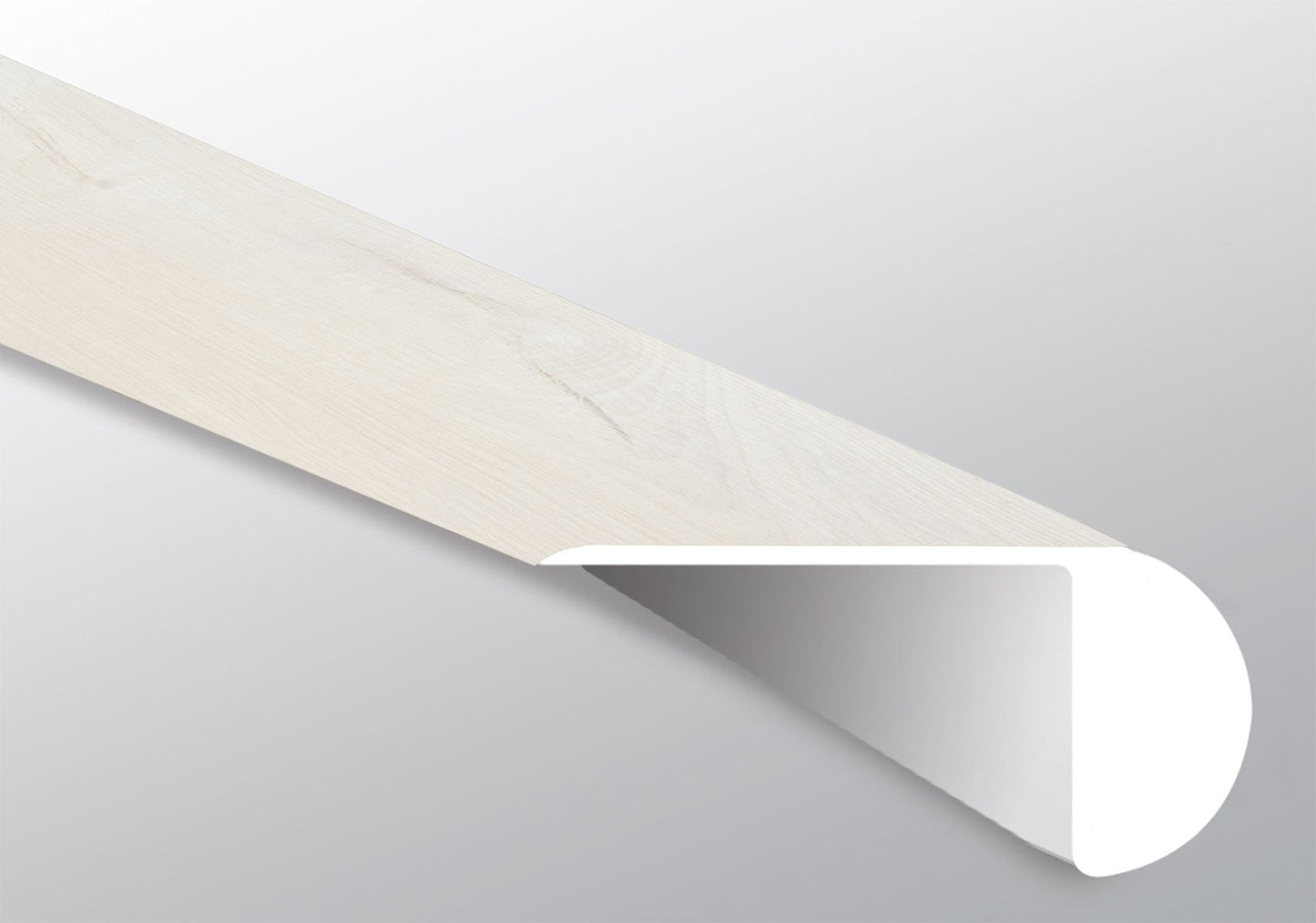 Whitby White ( OVERLAPPING STAIR NOSE [ Wood • Matte • Light ] - LVT * LUXURY VINYL TRIM ) | 2 1/4" X 1" X 94"