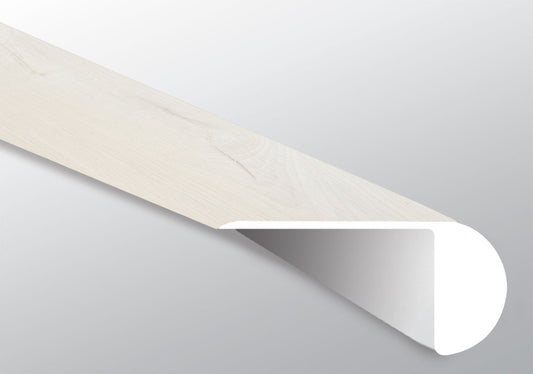 Whitby White ( OVERLAPPING STAIR NOSE [ Wood • Matte • Light ] - LVT * LUXURY VINYL TRIM ) | 2 1/4" X 1" X 94"