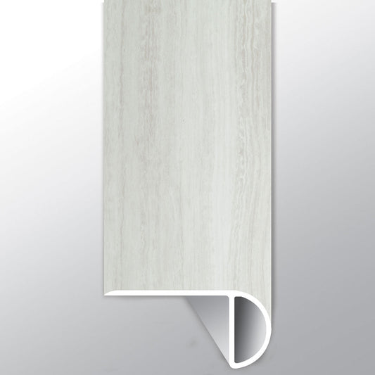 White Ocean ( OVERLAPPING STAIR NOSE [ Travertine • Matte • Light ] - LVT * LUXURY VINYL TRIM ) | 2 1/4" X 1" X 94"