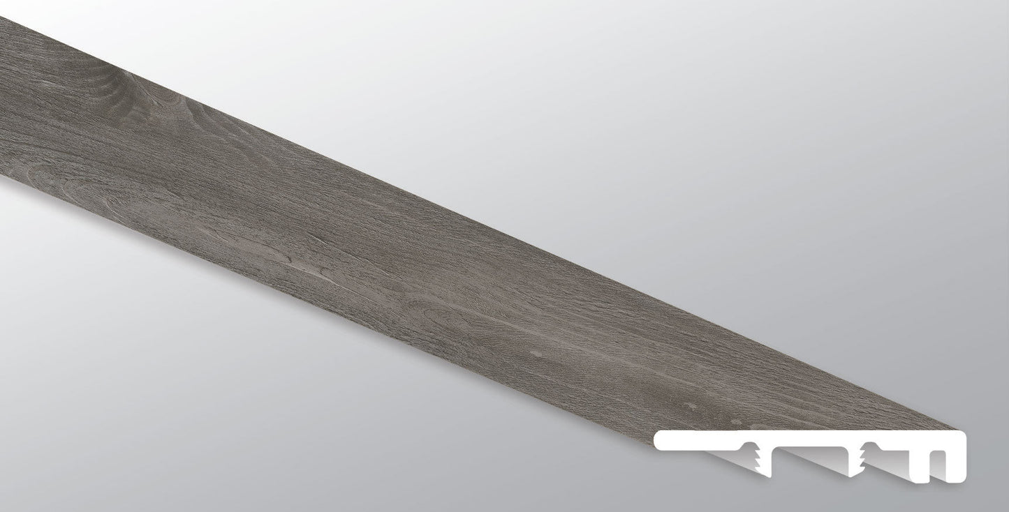 Woodrift Gray ( END CAP [ Wood • Matte • Medium ] - LVT * LUXURY VINYL TRIM ) | 1 1/2" X 1/4" X 94"